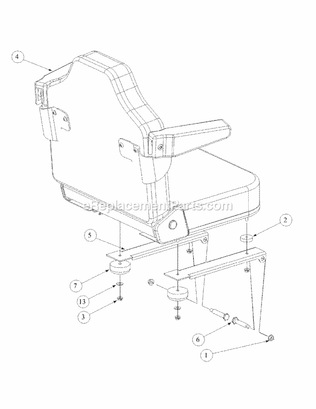 Seat Assembly Diagram and Parts List for M72-GN 53AB5FEZ150 Cub Cadet Sprayer